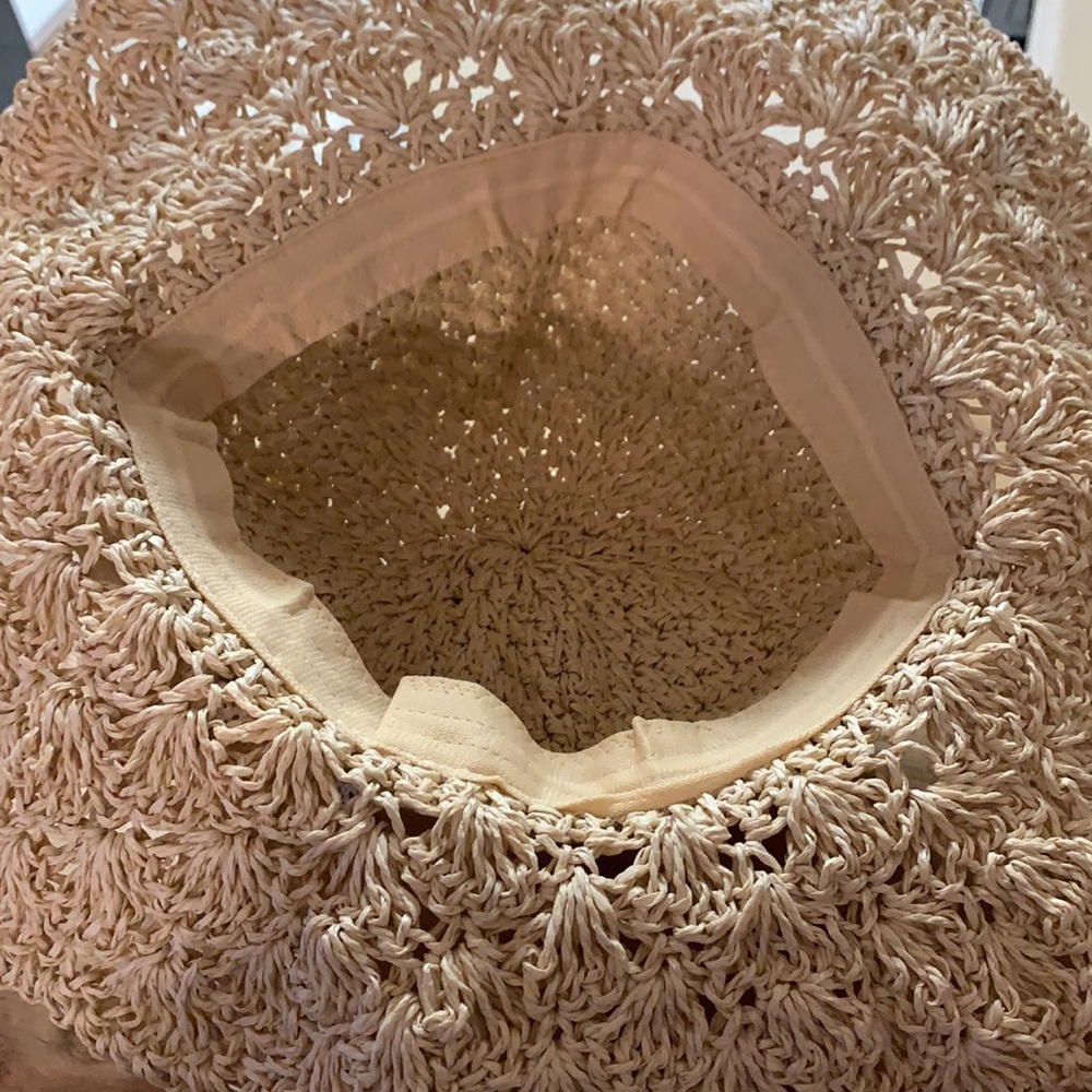 Beige Boho Wrap Around Ribbon Straw Hat - Picture 7 of 12